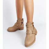 Gemre Beige ankle boots with cutout and pearls Asker | ePonuda.com