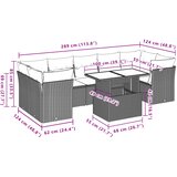  8-dijelni set vrtnih sofa od poliratana s jastucima bež | shoptok.hr