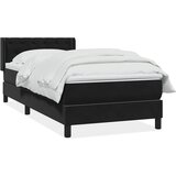 vidaXL Box spring postelja z vzmetnico črna 80x220 cm žamet | Shoptok.si