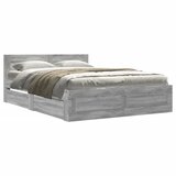 Furnova Posteljni okvir z vzglavjem siva sonoma 140x190 cm inž. les, (21933855) | Shoptok.si