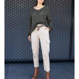 Gemre Beige cargo pants with sewn-on pockets Nuala | shoptok.hr