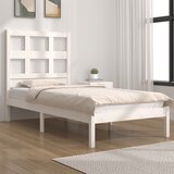 Maison Chic Posteljni okvir - Enojna postelja - Postelja za odrasle brez vzmetnice bel 90x200 cm trdna borovina-J7008, (21764964) | Shoptok.si