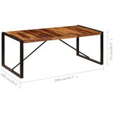  Blagovaonski stol od masivnog drva akacije 200 x 100 x 75 cm | shoptok.hr