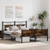  Posteljni okvir brez vzmetnice hrast 140x190 cm inženirski les, (21791718) | Shoptok.si