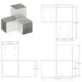 vidaXL spojnici za stupove u y-obliku 4 kom pocinčani metal 101x101 mm | shoptok.hr