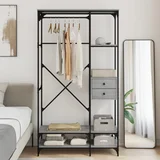 The Living Store Garderobna omara s predali siva sonoma 100x40x180 cm inž. les - Garderobna Omara, (21813733)