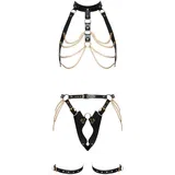 Leather Harness Set 2-piece 2001128 Black S/M