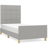 Maison Chic Posteljni okvir - Enojna postelja - Postelja za odrasle brez vzmetnice svetlo siv 90x190 cm blago-J7556, (21761056) Cene