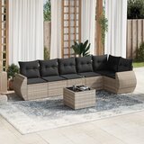 vidaXL 7-dijelni set vrtnih sofa svjetlosivi od poliratana | shoptok.hr