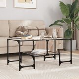 Furnova Klubska mizica s stekleno površino 98,5x50x45 cm jeklo, (21913954) | Shoptok.si