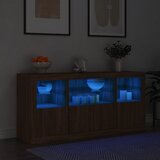 vidaXL Komoda s LED svjetlima smeđa boja hrasta 142 5x37x67 cm Cijene