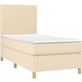  Krevet s oprugama i madracem krem 100 x 200 cm od tkanine | shoptok.hr