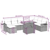  9-dijelni set vrtnih sofa s jastucima crni od poliratana | shoptok.hr