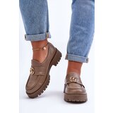 Laura Messi Women's Leather Half-Boots with Ornament Dark Beige Rosefalls | Shoptok.si