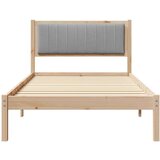 vidaXL Krevetni okvir s tapiciranim uzglavljem Svijetlo siva | shoptok.hr