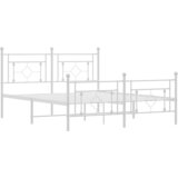  Metalni okvir kreveta uzglavlje i podnožje bijeli 150 x 200 cm | shoptok.hr