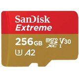 San Disk Extreme microSDXC 256GB Class 10 UHS-I U3 V30 A2 4K UHD SD adapter SDSQXAV-256G-GN6MA spominska kartica | Shoptok.si