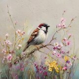 Styler Tiskana slika na platnu 32x32 cm Sparrow – Cijene