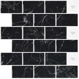  Subway pločica 50 pcs Crni mramor 30 x 30 cm Poliuretan i PET | shoptok.hr
