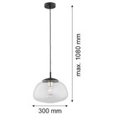  Argon 4332 - Luster na sajli TRINI 1xE27/15W/230V prečnik 30 cm crna | Eponuda.com