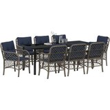  Vrtni set za objed s jastukom 9 pcs Siva i crna Ratan | shoptok.hr