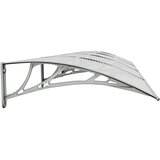 Nadstrešnica za vrata siva i prozirna 400x75 cm polikarbonat | shoptok.hr