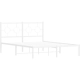  The Living Store Kovinski posteljni okvir z vzglavjem bel 140x200 cm - Posteljni Okvir, (21445652) | Shoptok.si