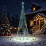  LED božićno drvce 1028 LED lampica Višebojno Čelik Crna | shoptok.hr