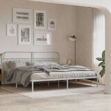 vidaXL Kovinski posteljni okvir z vzglavjem bel 200x200 cm, (21251368) | Shoptok.si