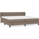  Krevet s oprugama i madracem smeđesivi 200x200 cm od tkanine | shoptok.hr