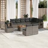 vidaXL 11-dijelni set vrtnih sofa od poliratana s jastucima sivi | shoptok.hr
