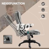 Direktorska stolica s funkcijom masaže i grijanja ergonomska podesiva do 120 kg siva | shoptok.hr