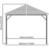  SOJAG - Aluminijski paviljon s tvrdim krovom »Ventura« - 296x423x261 cm - 12 52 m² | shoptok.hr