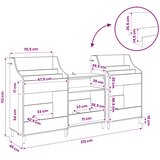  Set medijskih polica 3 kom. Staro drvo 212 x 46 x 112 cm | shoptok.hr