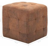  Tabure 2 kom smeđi 30 x 30 x 30 cm od umjetne brušene kože | Eponuda.ba