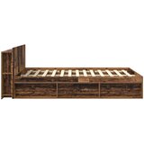  Okvir kreveta s pohranom s uzglavljem Staro drvo 135 x 190 cm | shoptok.hr