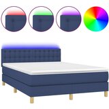  Box spring s madracem LED plavi 140x200 cm od tkanine | shoptok.hr