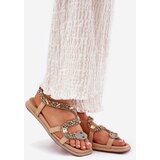 ARTIKER Women's Sandals With Decoration Snake Eco Suede Beige | ePonuda.com