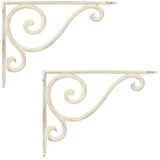  Nosači za zidne police 2 kom. Antič White 23.5 x 28 x 3.5 cm - antično bijela 23 x 27.5 x 2 cm 2 | shoptok.hr