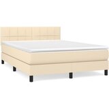  Krevet s oprugama i madracem krem 140x200 cm od tkanine | shoptok.hr
