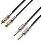 Adam Hall K3TPC0100 audio priključni kabel [2x muški cinch konektor - 2x klinken utikač 6.3 mm (mono)] 1 m crna