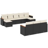  The Living Store Vrtna sedežna garnitura 10-delna z blazinami črn poli ratan - Vrtna Sedežna Garniture, (21449545) | Shoptok.si