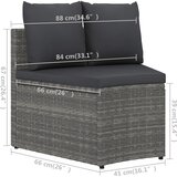  5-dijelni set vrtnih sofa od poliratana s jastucima sivi | shoptok.hr