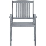  Vrtne stolice s jastucima 4 kom sive od masivnog drva bagrema | shoptok.hr