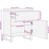 vidaXL Posteljne mize s predalom Bela in črna 50 x 33 x 60 cm | Shoptok.si