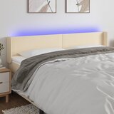  LED uzglavlje krem 203x16x78/88 cm od tkanine | shoptok.hr