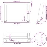  Noge za stolić U-oblika 2 kom Prirodni čelik 40x(30-31)cm čelik | shoptok.hr