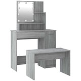  Set toaletnog stolića siva boja hrasta LED konstruirano drvo 86.5 x 35 x 136 cm | shoptok.hr
