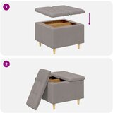  Otoman za pohranu s jastukom Sivo-smeđa 60 x 60 x 45 cm tkanina - Sivo-smeđa 60 cm tkanina | shoptok.hr