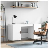 vidaXL Pisalna miza visok sijaj bela 140x50x75 cm inzenirski | Shoptok.si